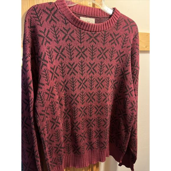 Alps Vintage Men’s M Red Geometric Long Sleeve Pullover Cotton Sweater - Picture 16 of 16